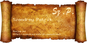 Szendrey Patrik névjegykártya