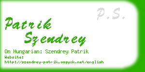 patrik szendrey business card